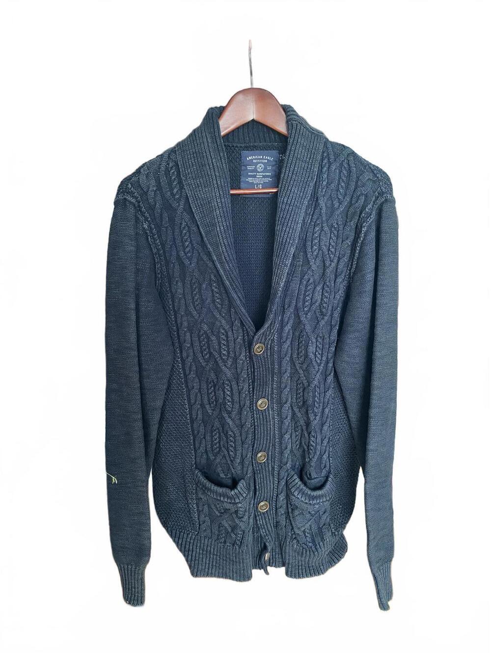 American Eagle Eclectic Grandpa Grunge Navy Cardigan Men’s L